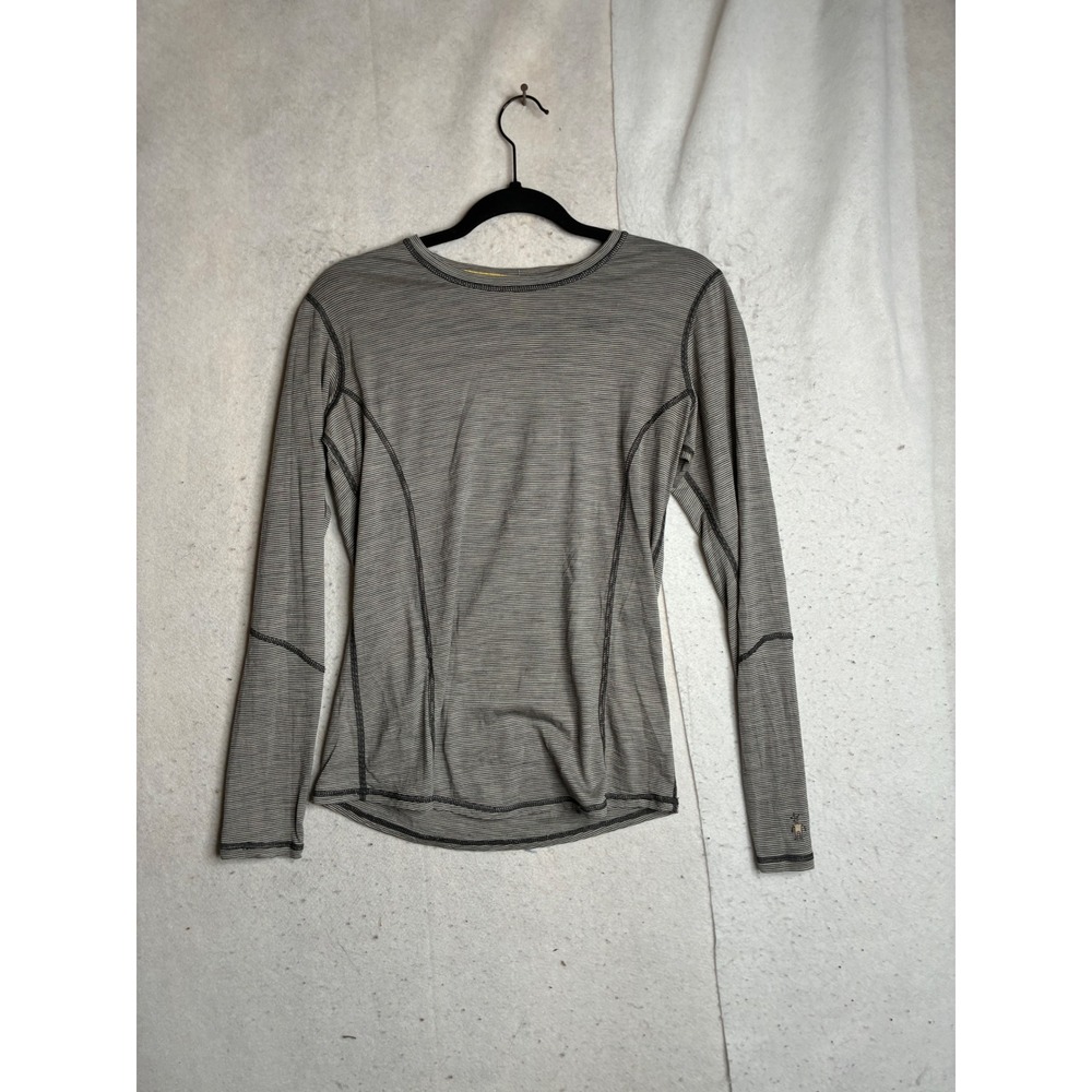 Smartwool Women's Long Sleeve Baseline Crew - Gray with Dark Stitching